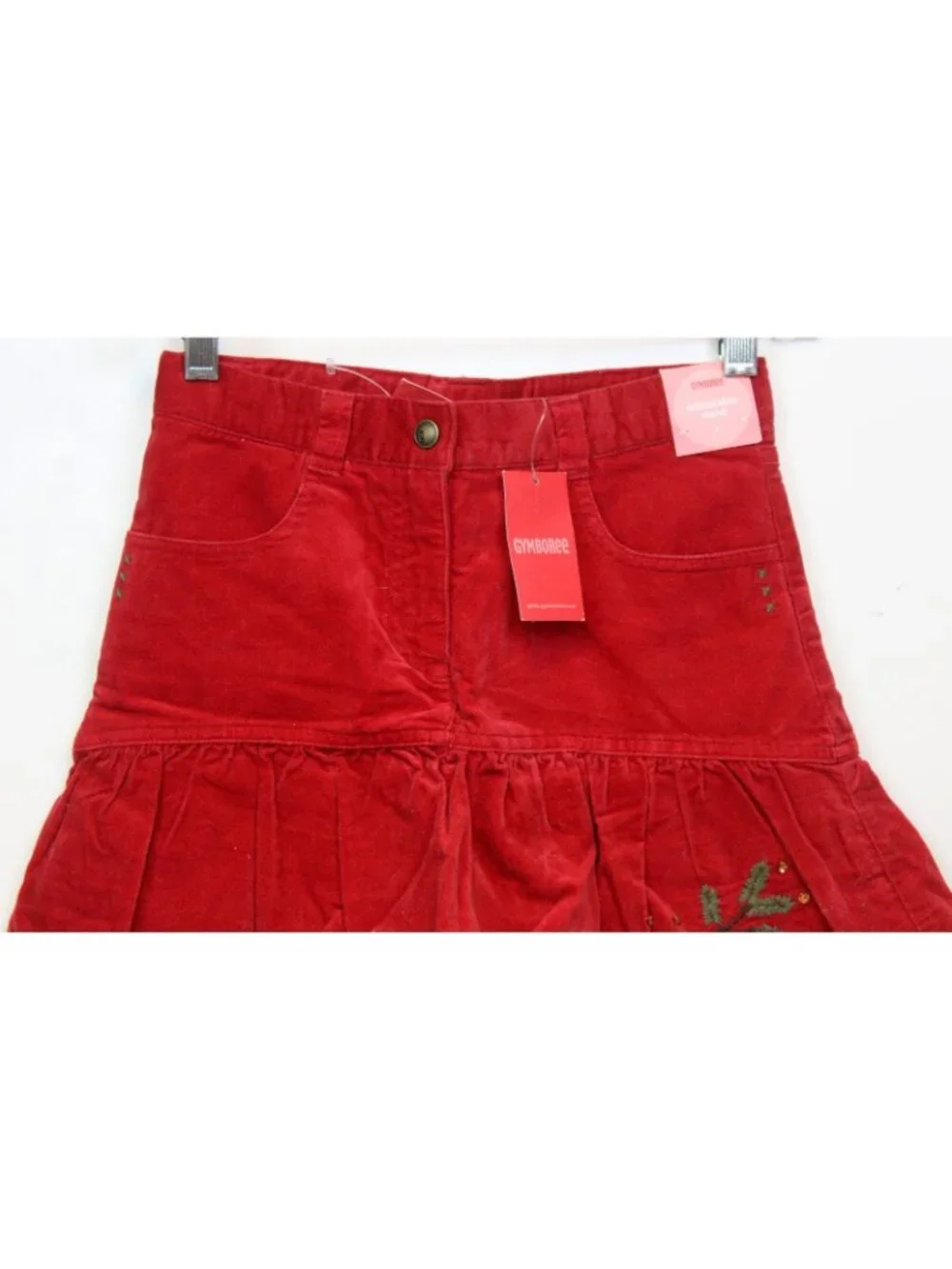 2007 Gymboree Moutain Cabin Red Velour Skorts sz 9 Flare Skirt Pinecone Velvet